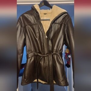 Wilsons Leather Rich Brown Belted Jacket
